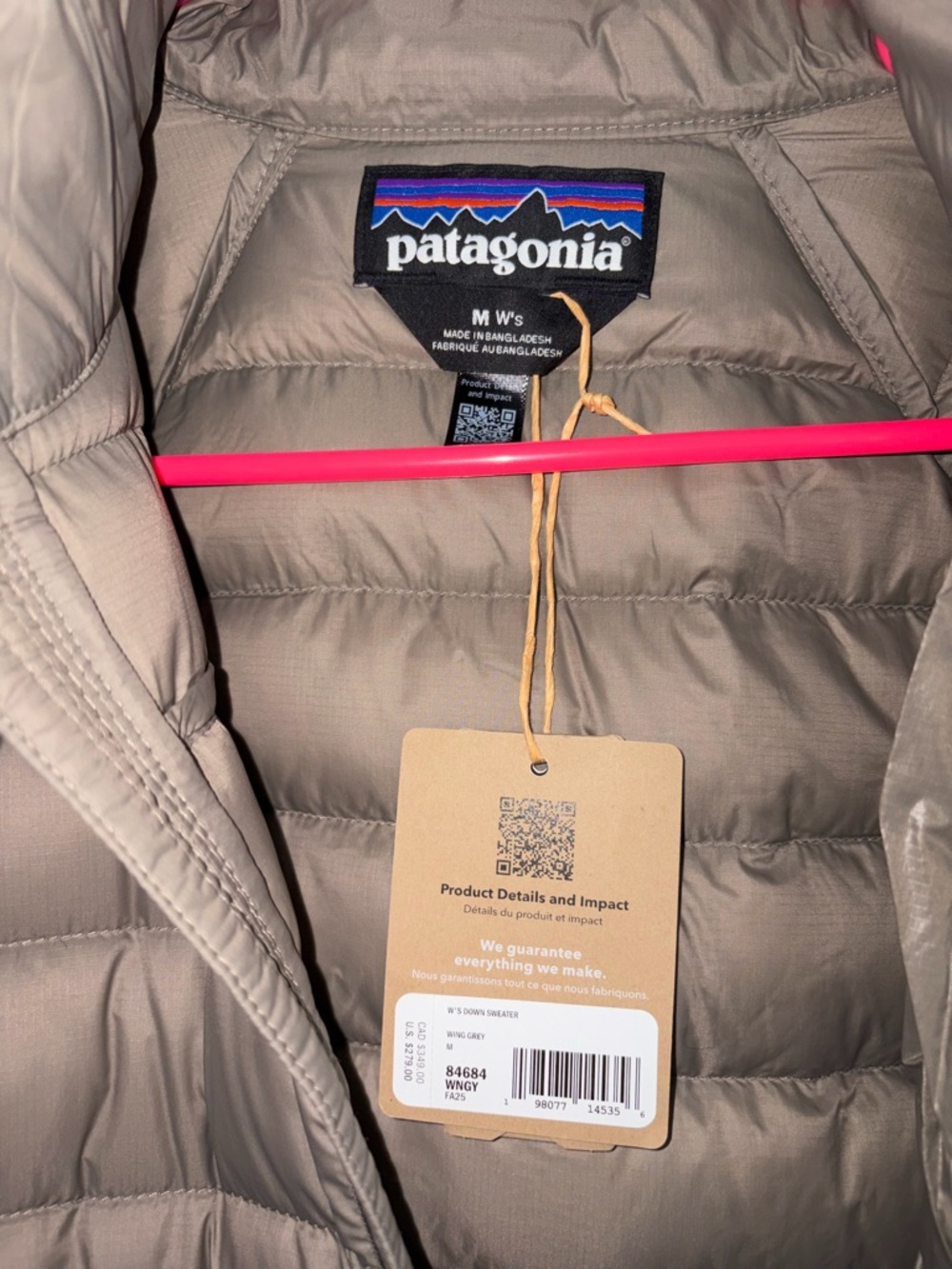 Patagonia Women’s Down Sweater Jacket - Wing Grey - Picture 3 of 6